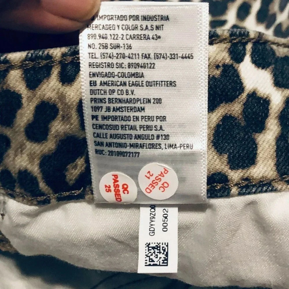 NWOT American Eagle Brown Next Level Hi Rise Animal Print Jegging Jeans Sz 24 - Picture 7 of 10
